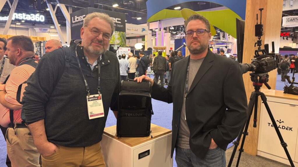 From the Teradek booth at NAB. Jet pack bonded cellular backpack.