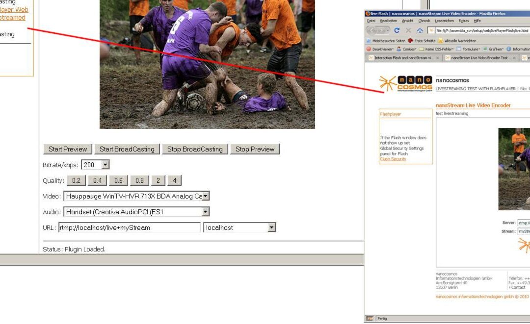 Browser based streaming with nanoStream Live Video Encoder
