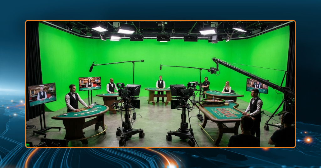 Live casino table and studio