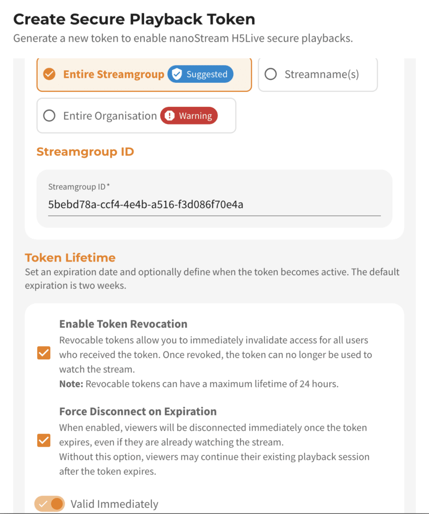 Create Secure Playback Token