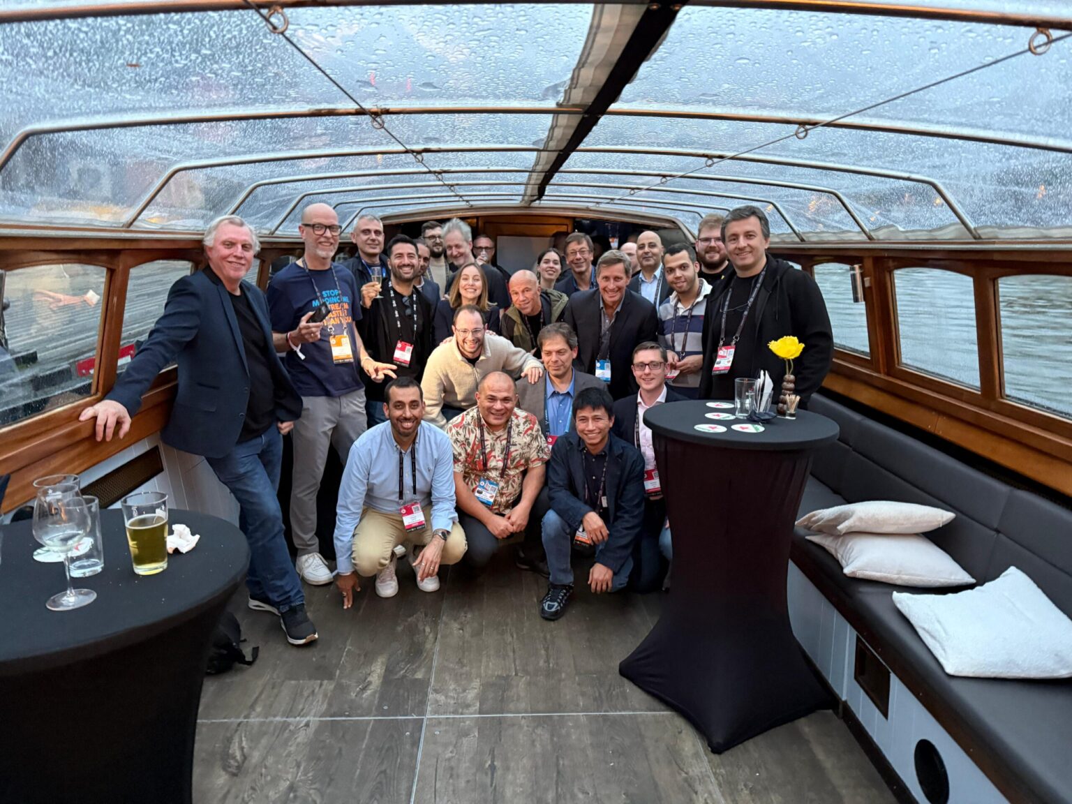 Guests aboard the MOQTail Boat Tour in Amsterdam