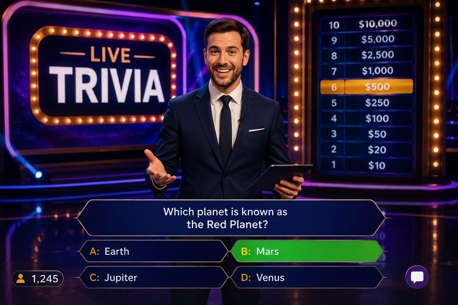 Live game show streaming